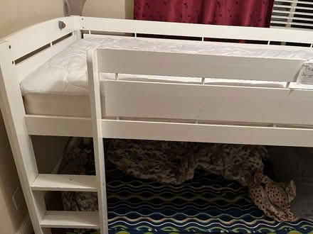 Photo of free Twin wooden loft bed with ladder (Pton near fairgrounds) #3