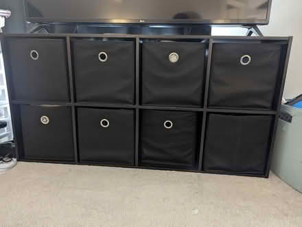 Photo of free 2x4 ikea shelf with 8 bins (Kingstown) #1