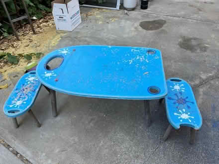 Photo of free Wood Child's play/craft table (Pton near fairgrounds) #1