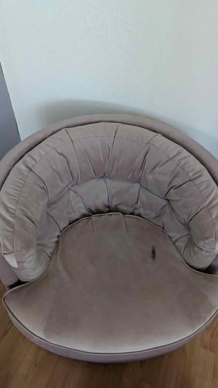 Photo of free Round velvet chair with pouffe (Guildford GU1) #3