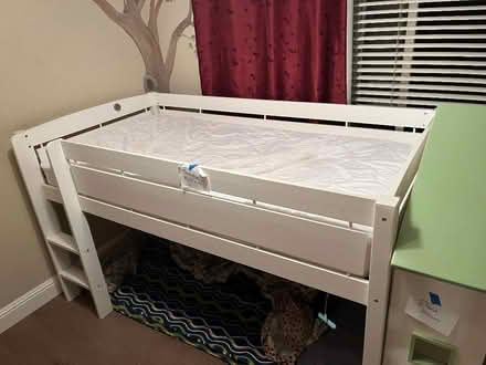 Photo of free Twin wooden loft bed with ladder (Pton near fairgrounds) #1