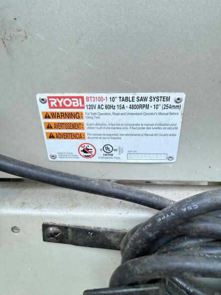 Photo of free Ryobi Table Saw with Stand (Centerbrook CT) #3