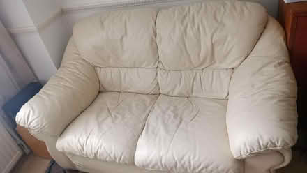 Photo of free Cream leather sofa (Little Chalfont HP6) #1