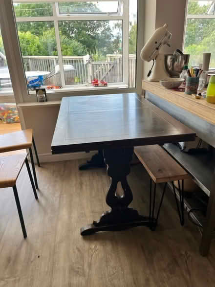 Photo of free Dark wooden dining table (Totley - S17) #1