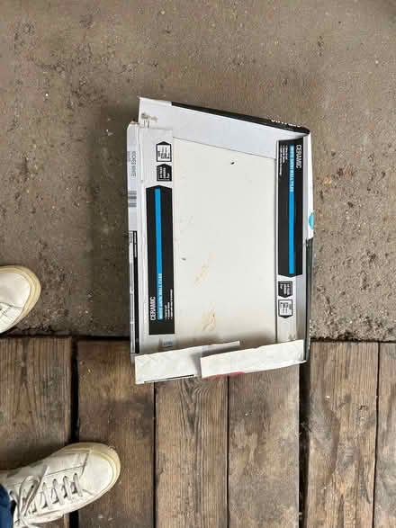 Photo of free 1 box ceramic white satin tiles (The Nurserylands TW12) #1