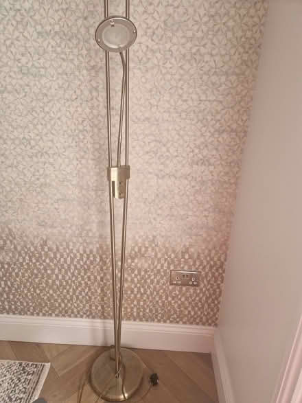 Photo of free Brass coloured lamp with reading light. (Didsbury M20) #1