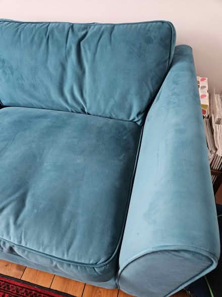Photo of free Mallard green/ turquoise sofa (West Norwood SE19) #2