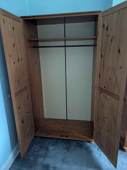Photo of free Pine Wardrobe and matching Chest (Morden SM4) #1