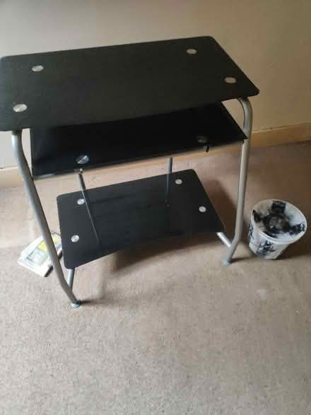 Photo of free Black glass and metal desk (High Town LU2) #1
