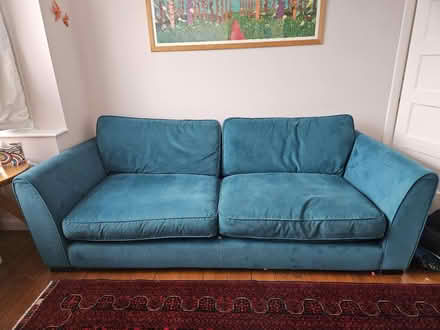 Photo of free Mallard green/ turquoise sofa (West Norwood SE19) #1