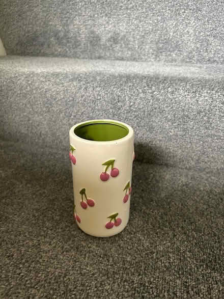 Photo of free Small cherry print vase (ware SG12) #1