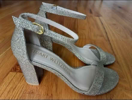 Photo of free Stuart Weitzman block heels in gold (Capitol Hill NE Maryland Ave) #1