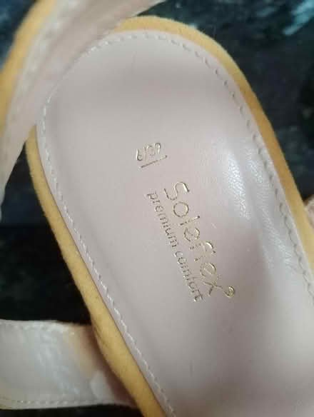 Photo of free "M&S" size 6 yellow sandals. (Heald Green SK8) #2