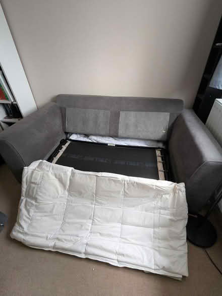 Photo of free Grey suede sofa bed (Hatfield Road CM8) #3