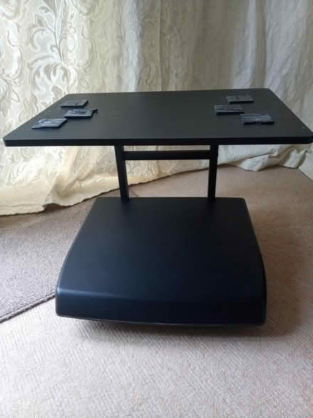 Photo of free Black TV stand on wheels (Lawnswood, Leeds LS16) #1