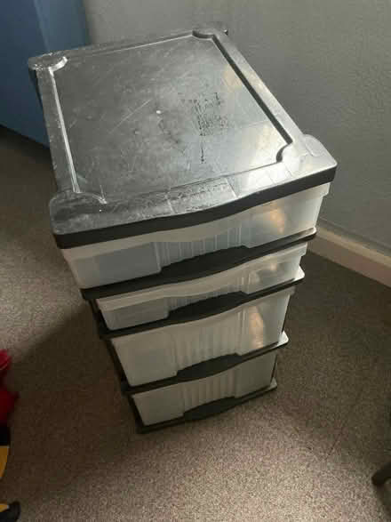 Photo of free Small plastic four drawer filing/storage cabinet (Goldhanger CM9) #1