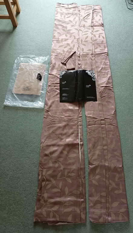 Photo of free Pair of 90" x 90" Lined Curtains with Tie-backs (New Mill HP23) #4