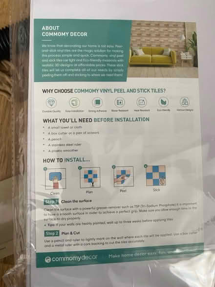Photo of free vinyl peel and stick tiles (W12) #3