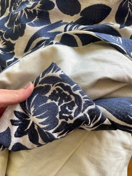 Photo of free John Lewis navy flower pattern curtains (St Stephens AL3) #1