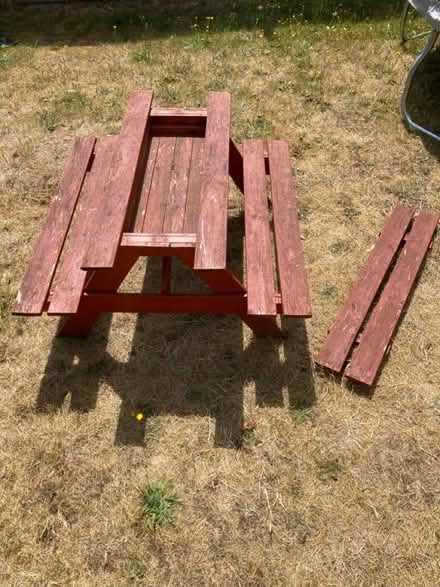 Photo of free Child’s wooden picnic table (Chessington KT9) #3