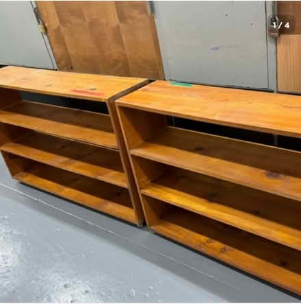 Photo of free Wooden Shelves on wheels (134th Street & Riverside Drive) #1