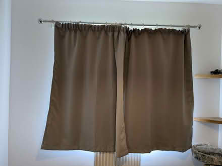 Photo of free Grey curtains and silver pole (Newbridge BA1) #1