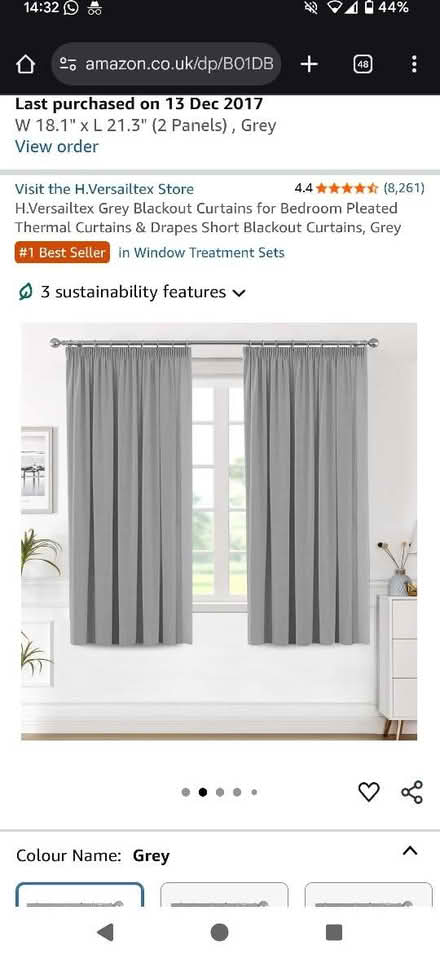 Photo of free Grey curtains and silver pole (Newbridge BA1) #2