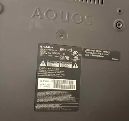 Photo of free Sharp LC-37D62U 37“ LCD TV (Centretown) #4