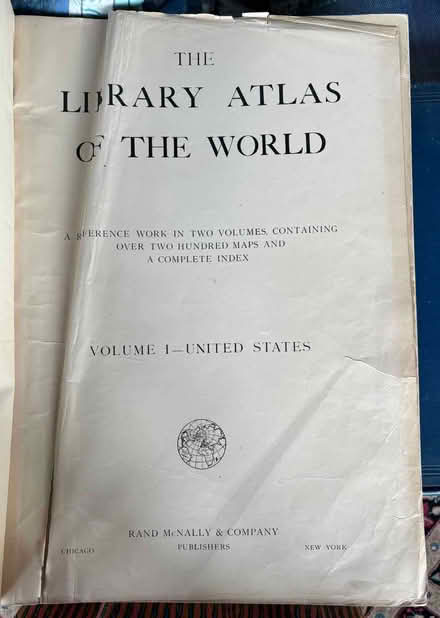 Photo of free Very large two-volume American library atlas from 1913 (Burleigh GL5) #2