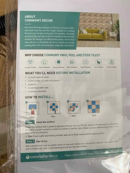 Photo of free vinyl peel and stick tiles (W12) #4