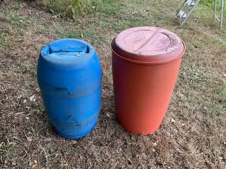 Photo of free 2 heavy plastic water containers butts (Great Fransham NR19) #1
