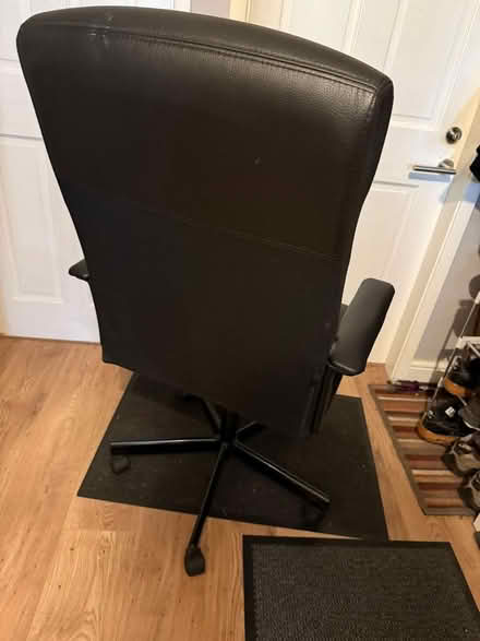 Photo of free IKEA imitation leather black office chair (Swarkestone DE73) #2