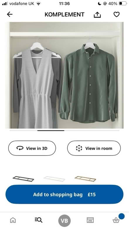 Photo of free Ikea Komplement hanging rail (Bh23) #1