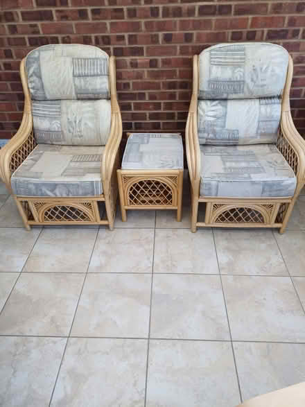 Photo of free 2 armchairs and a footstool (Bexleyheath DA7) #1