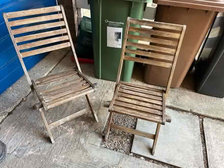 Photo of free Wooden garden chairs for upcycling (Peachcroft OX14) #1