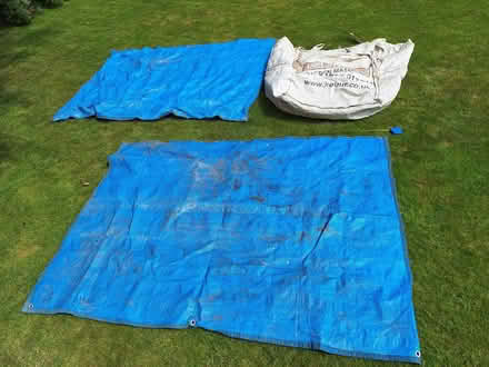 Photo of free Two tarps and a garden bag (GU10) #1