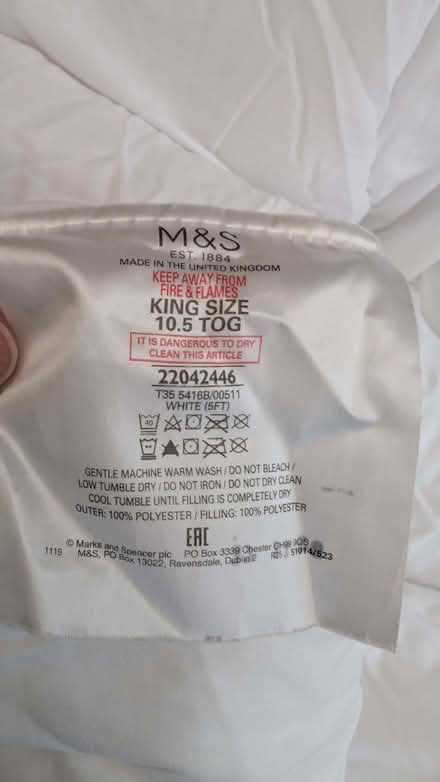 Photo of free Kingsize Duvet 10.5 TOG (Southport PR8) #2
