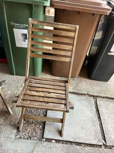 Photo of free Wooden garden chairs for upcycling (Peachcroft OX14) #2