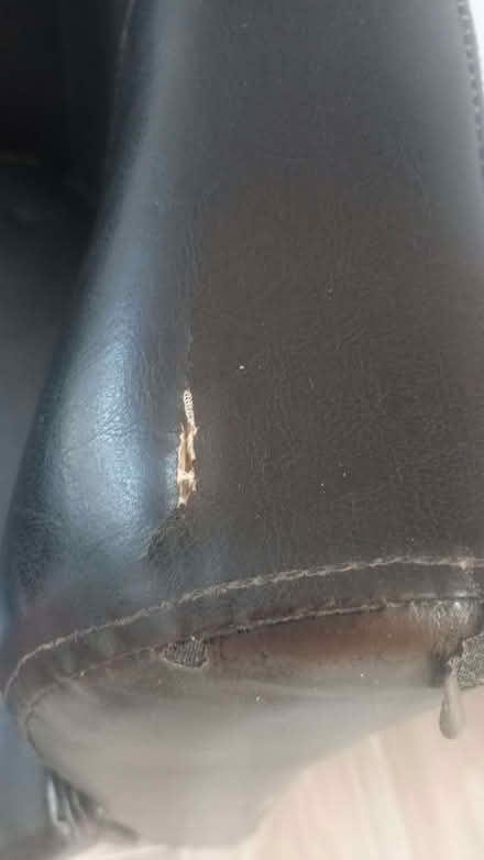 Photo of free Leather effect bucket chair and foot rest (Crosspool S10) #3