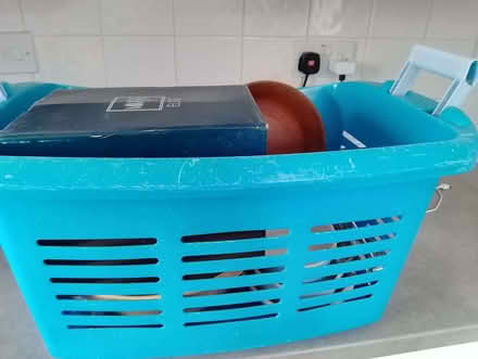 Photo of free Laundry basket with kitchen oddments (Shurdington GL51) #1