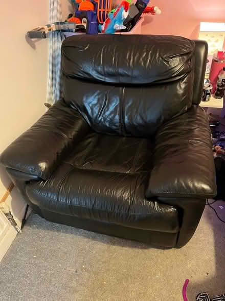 Photo of free Single sofa with pouffe. (Barnstaple EX32) #1
