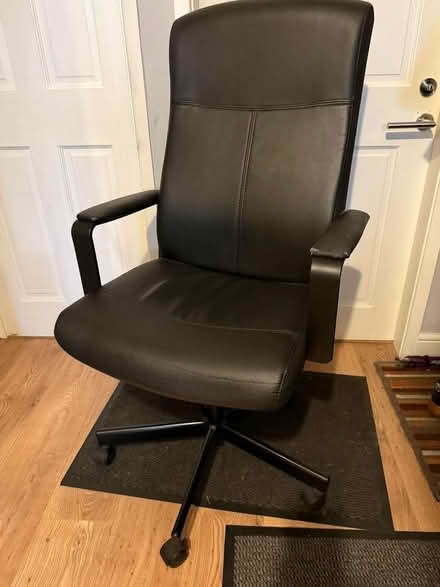 Photo of free IKEA imitation leather black office chair (Swarkestone DE73) #1