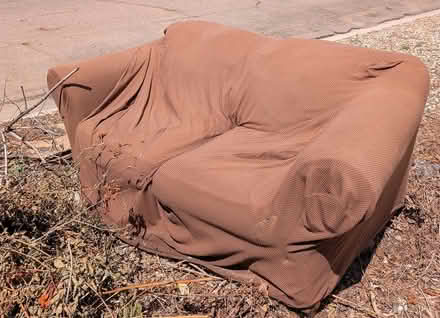 Photo of free Small brown loveseat (East Side) #1