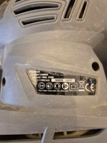 Photo of free Titan flat sheet Sander 240v (Holmer Green HP15) #3