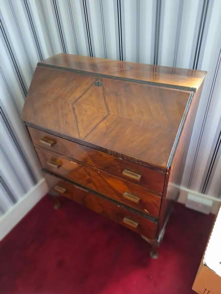 Photo of free Solid wood desk bureau with drawers. 76 w, 38 d, 94 high. (GU10) #1