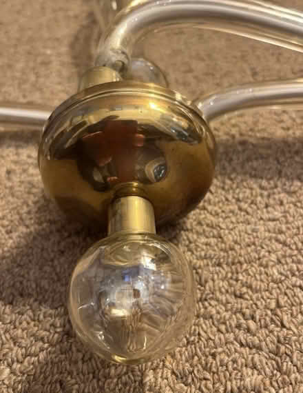 Photo of free Broken vintage glass & brass light fitting (Moseley B13) #3