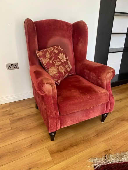 Photo of free 2x Wingback Armchairs (burgundy) (Haywards Heath, RH16) #2