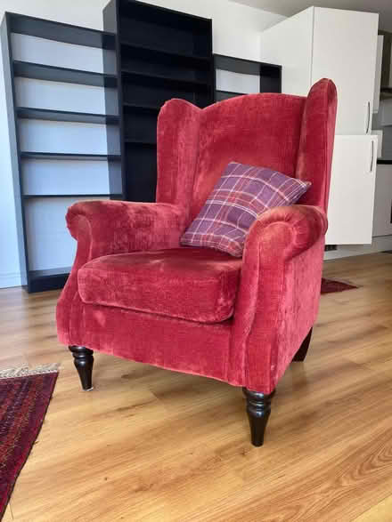 Photo of free 2x Wingback Armchairs (burgundy) (Haywards Heath, RH16) #1
