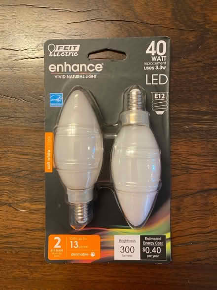 Photo of free 3 Candelabra light bulbs (Cabin John near Bethesda) #2