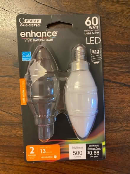 Photo of free 3 Candelabra light bulbs (Cabin John near Bethesda) #4